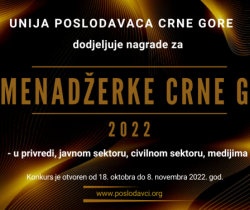 Konkurs za NAJ menadžerke u Crnoj Gori u 2022. godini